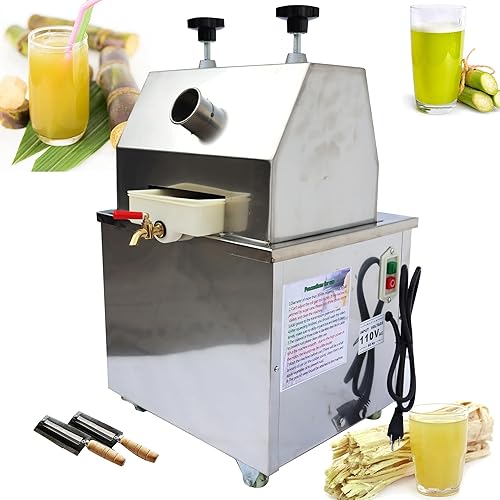 INTBUYING Exprimidor eléctrico de caña de azúcar 1100W Máquina de prensa de caña de azúcar Tres rodillos de acero inoxidable Extractor de jugo de disponible en Yaxa Guatemala