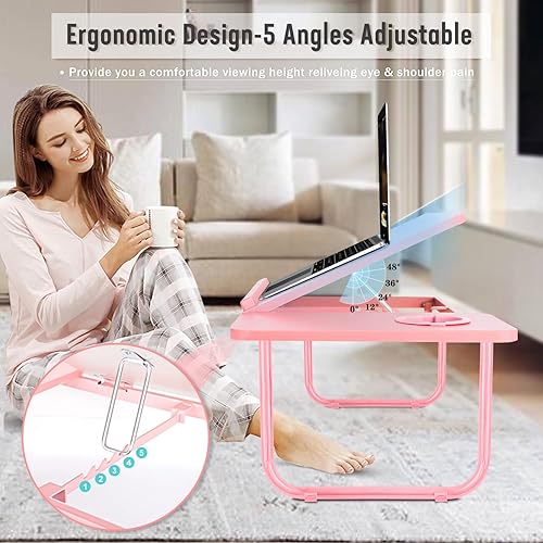 Miniatura 2 de Escritorio portátil para cama, sofá, escritorio portátil para laptop, mesa de cama para laptop, soporte plegable para computadora portátil,