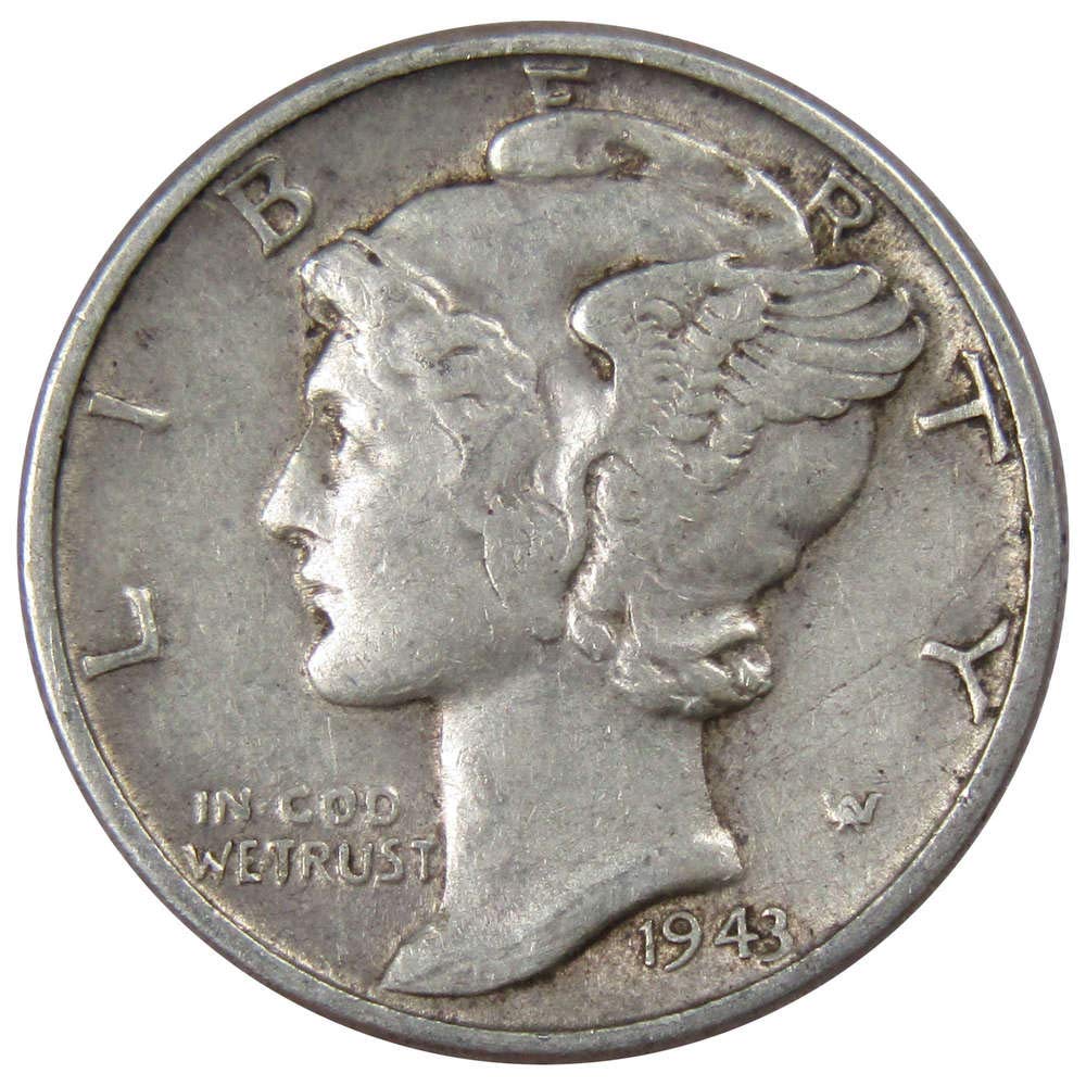 1943 Mercury Dime XF EF Extremely Fine 90% Silver 10c US Coin