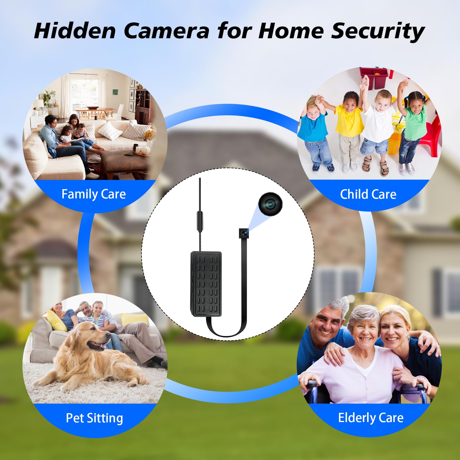 Cámara oculta Nanny Cam - Mini cámara espía WiFi 1080P con detección de movimiento, grabadora de bucle portátil inalámbrica para el hogar, oficina, bebé, monitoreo de mascotas