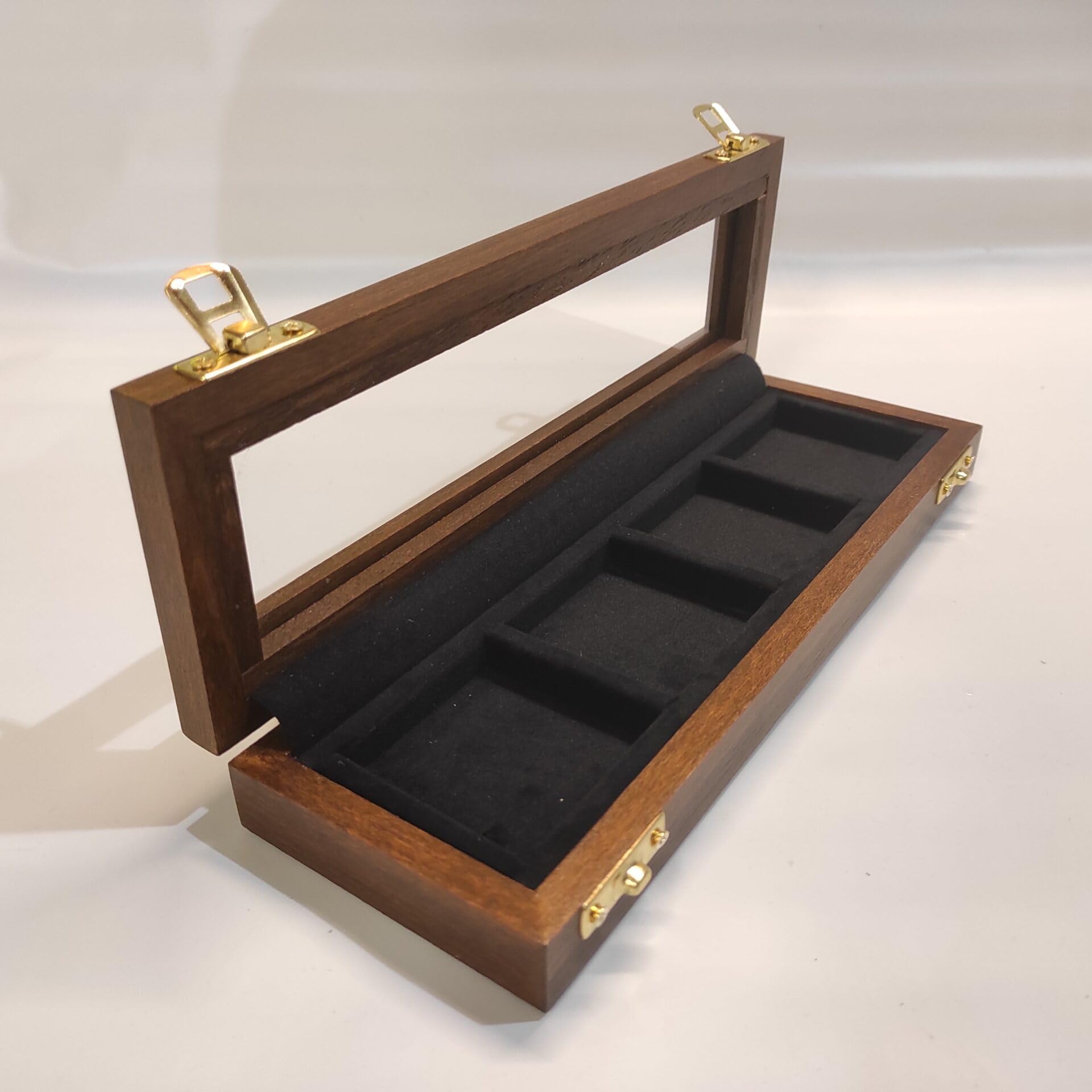 Écrin pour pièces et médailles 4 Compartiments 50x50 mm en Bois et Velours – Coffret numismatique Artisanal Fait Main en Italie