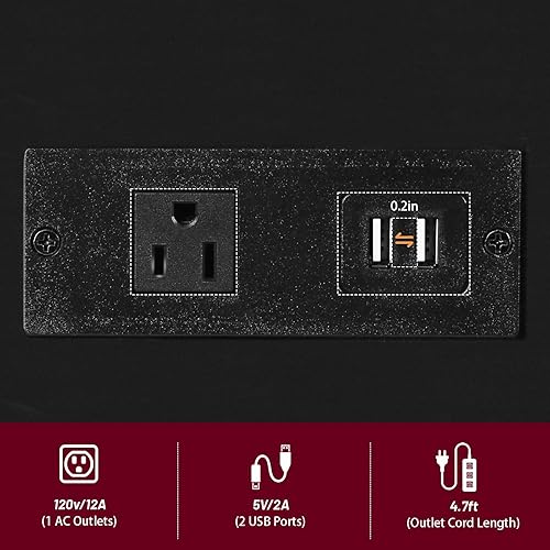 Miniatura 7 de Narrow Side Table (1PC) - Black End Table with Overload Protection, Charging Station Drawer & 4 Wheels, Mobile Storage Nightstand for Bedroom Studio