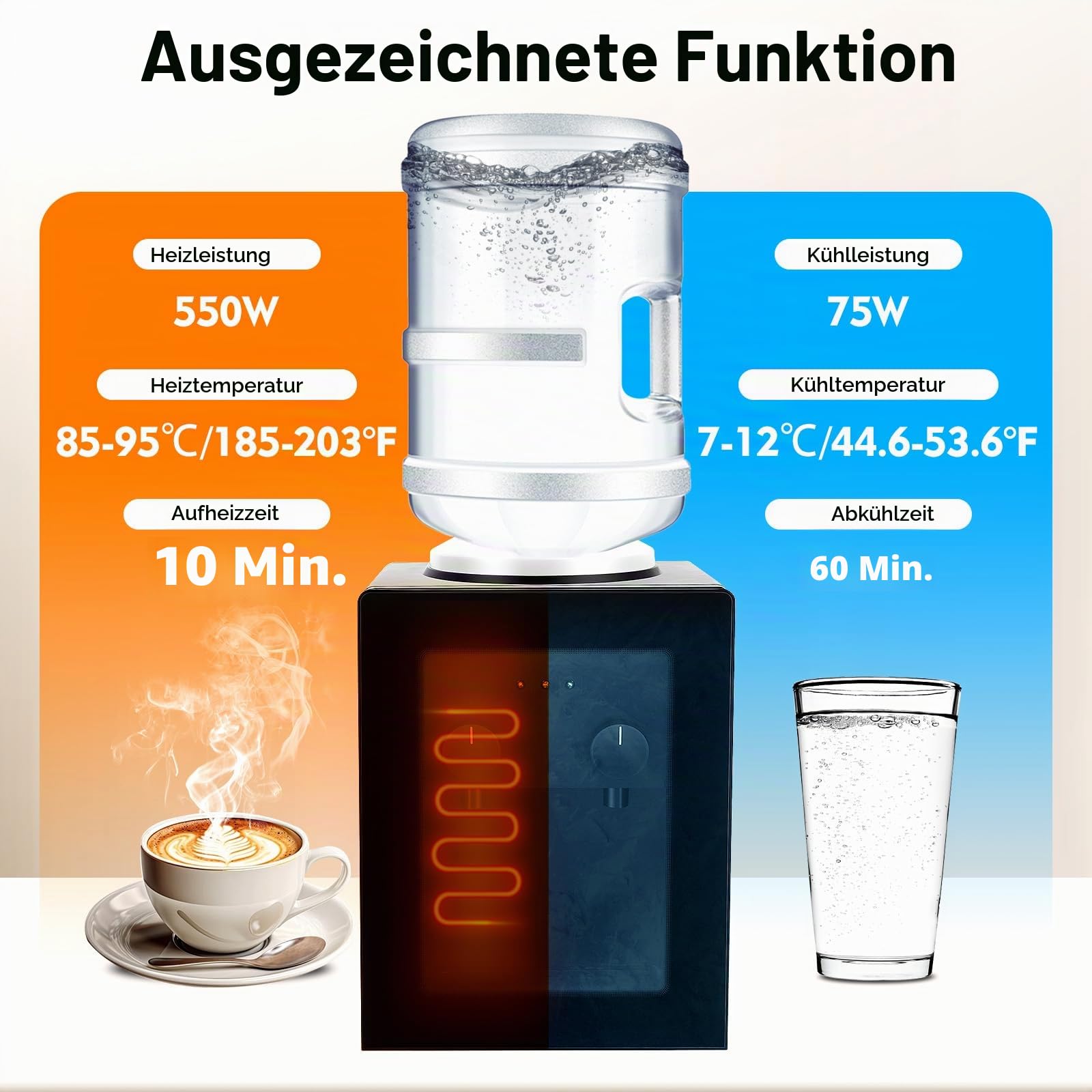 550W 220V Elektrischer Wasserspender Heiß Kalt Trinkbrunnen mit Staubtür kompatibel Für Büro Hause