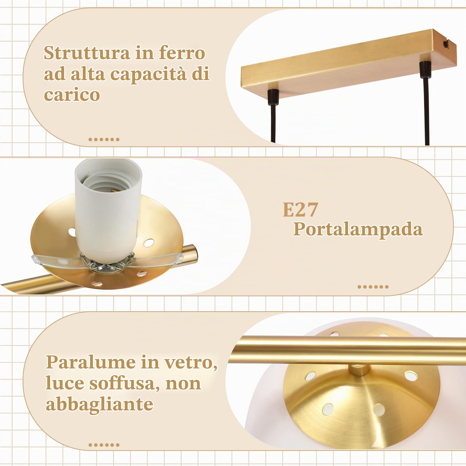 ZMH Lampada a Sospensione Tavolo da Pranzo Lampada a Sospensione Moderna -