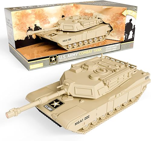 Miniatura 7 de Lollipop Tanque de combate de fricción de juguete del ejército estadounidense con luces y sonidos para niños