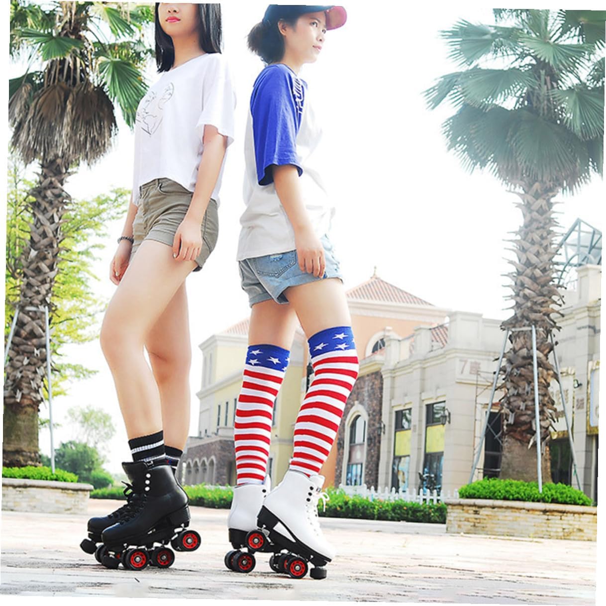 Luxshiny Double Row Roller Skates Wheels 95a Pu Wear-resistant Replacement Set with Wrench 8pcs Skating Accessories for Outdoor and Indoor Use