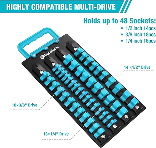 Miniatura 7 de WORKPRO Juego de llaves de impacto de 12" con organizador de enchufes DURATECH