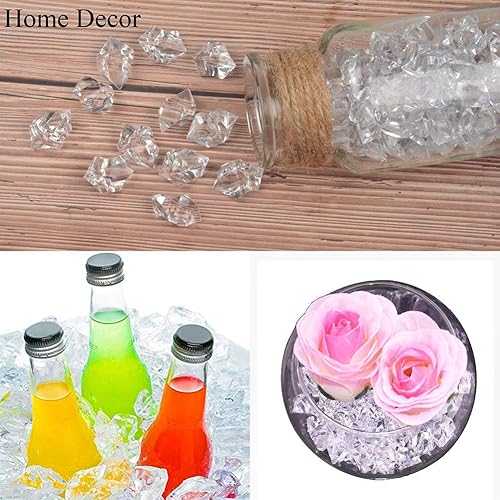 Miniatura 7 de TITA-DONG Cubitos de hielo de cristales de diamante, rocas de hielo trituradas falsas transparentes, diamantes falsos transparentes, diamante de