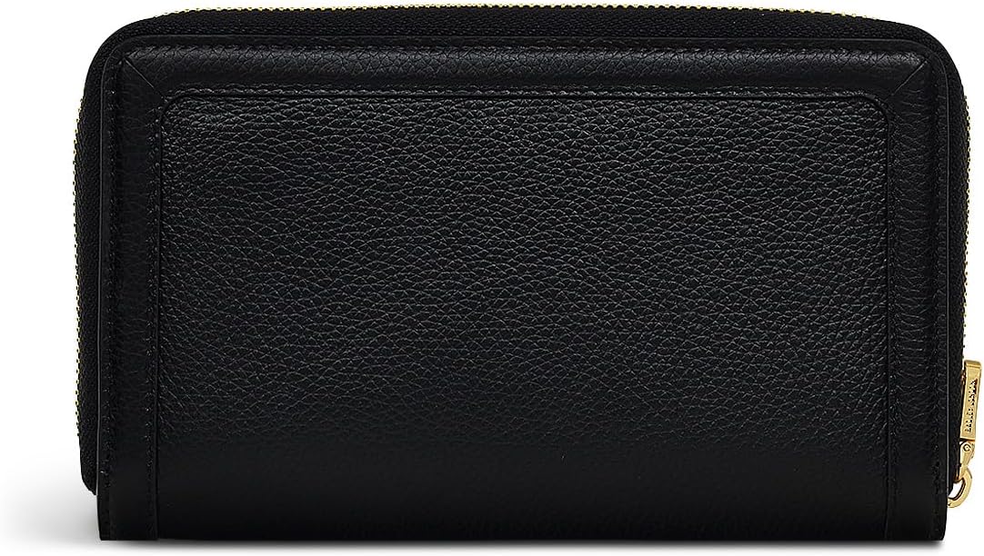 財布 11cm EbonyBlack | Silver Rope Logo Purse ブラックシルバーロゴ – Launer London RADLEY London Albany Mews レディース ミディアム ラウンドファスナー ウォレット ブラック, ブラック