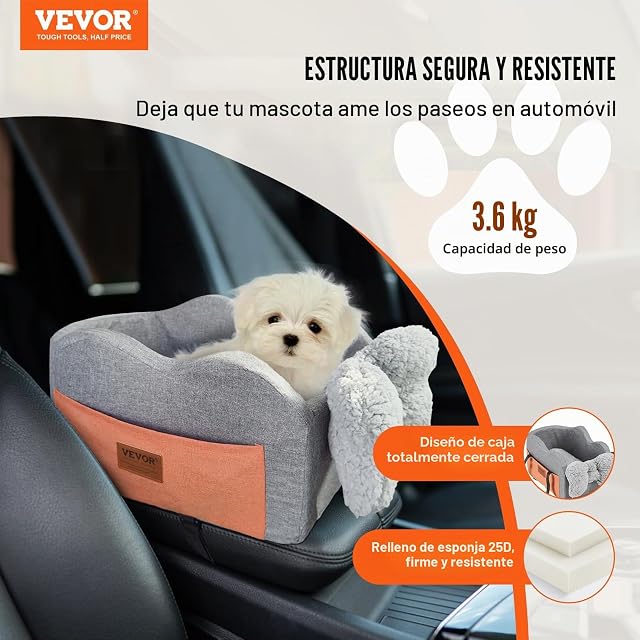 Foto 2 de 8 de VEVOR Asiento de Coche para Perros 3,6 kg Asiento de Seguridad para Mascotas Asiento Elevador Impermeable…