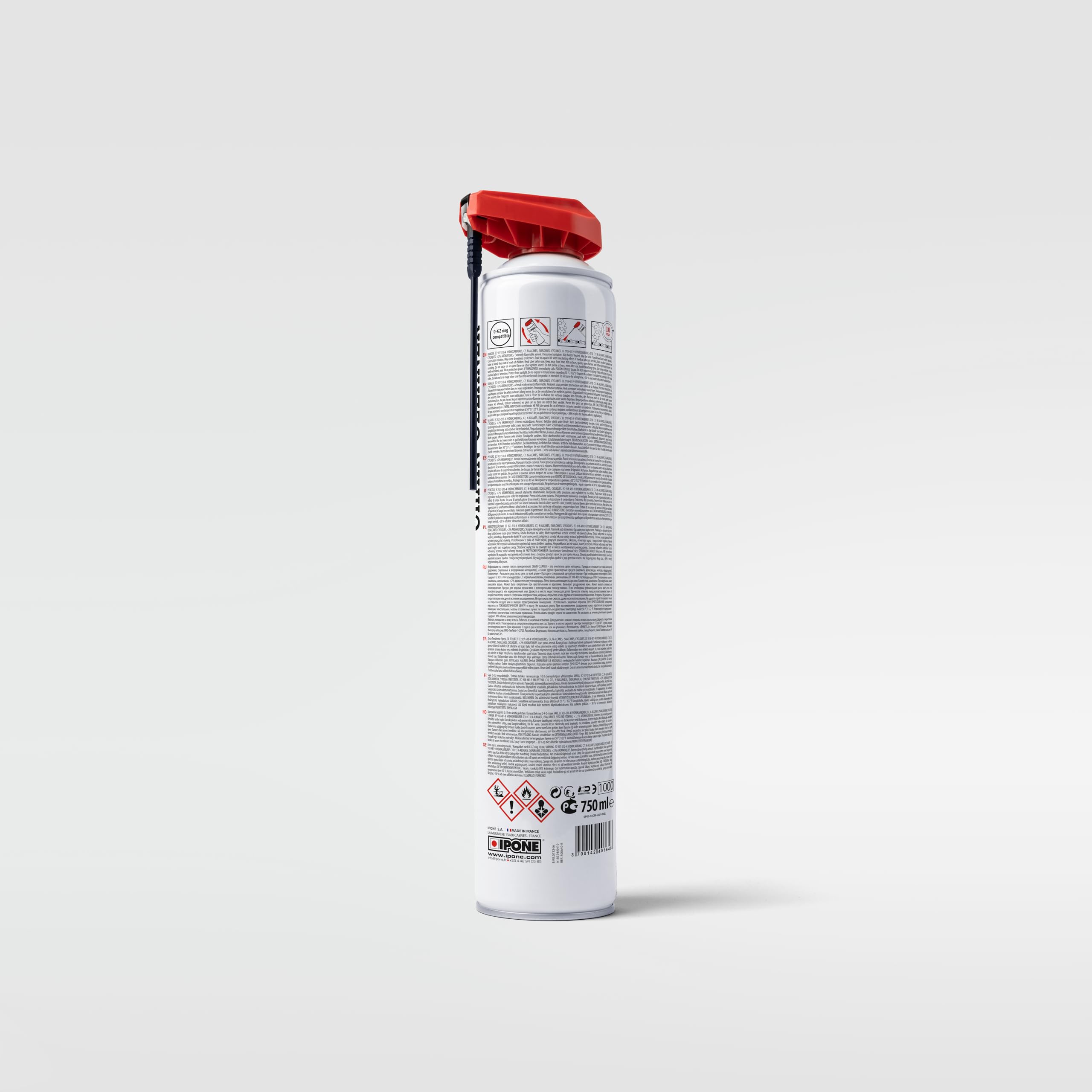 IPONE – Dégraissant Chaine Moto - Chain Cleaner – Diffuseur Multi-positions 750 ml – Efficace Contre les Graisses les Plus Tenaces – Nettoie et Fait Briller - Pulvérisation Puissante (Lot de 2)