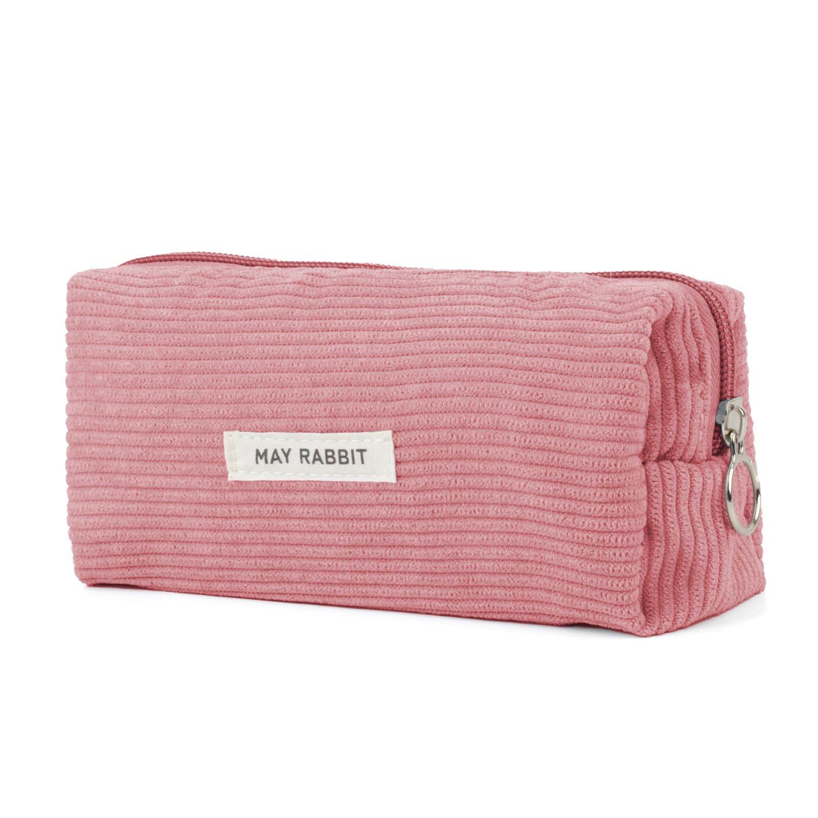 GMYIAK Big Capacity Corduroy Pencil Case for Girls and Boys,Aesthetic Pencil Case with Zip for Girls Secondary School,Cute Pen Case/Stationeryorganiser for Woman(Pink)