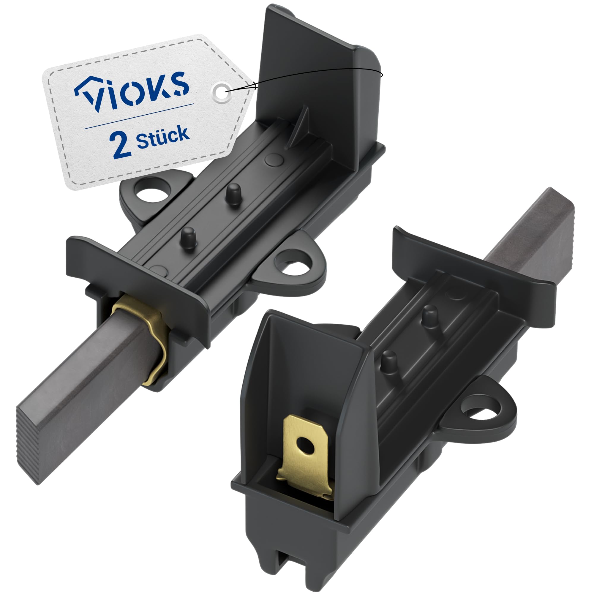 DL-pro Set 2 Spazzole Carbone Motore Per Lavatrice Beko Blomberg - Sostituisce 371201202 - 12,5x5x29mm - 3