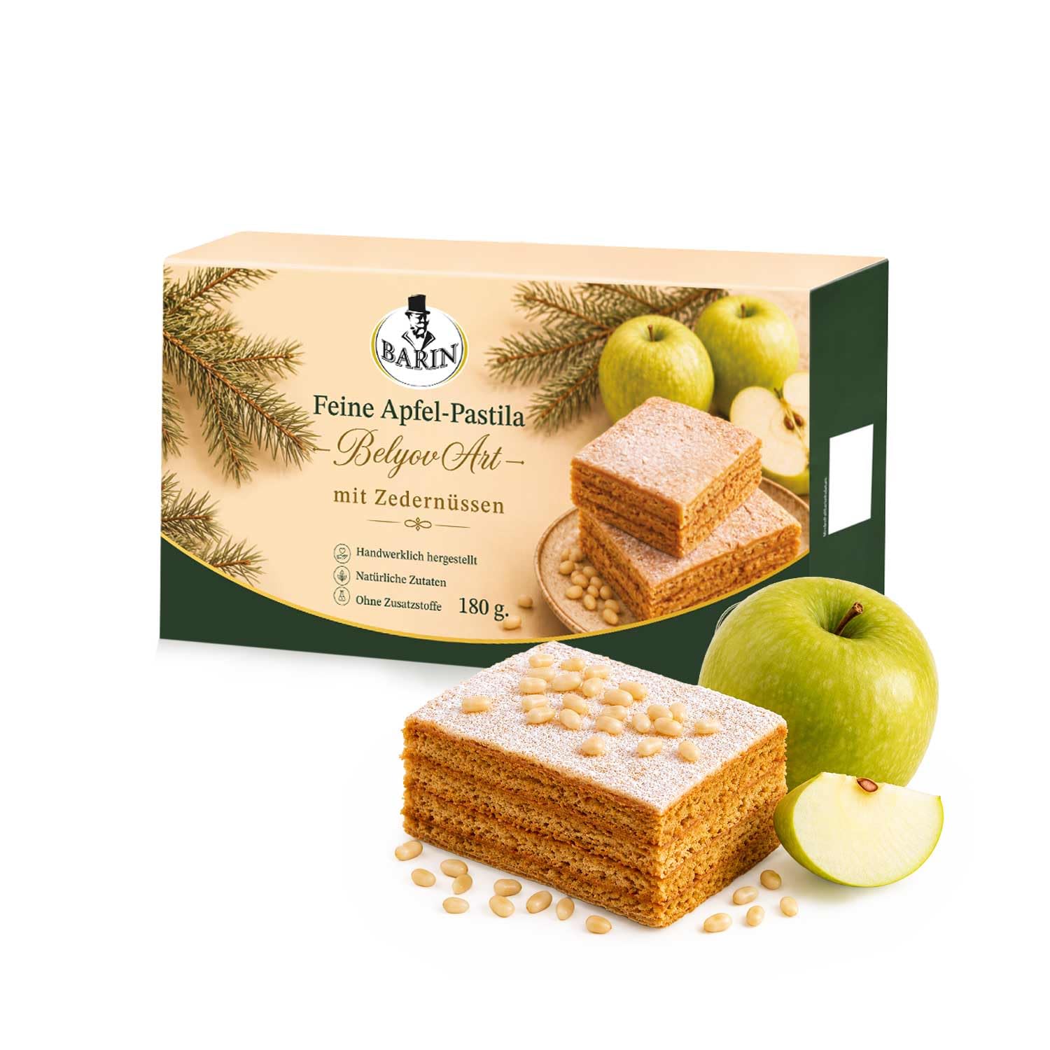 BARIN Schatzkiste Geschenkset, 1940g, 6tlg Premium-Feinkostbox mit Honig, | Pastila & Zedernüssen – Delikatessen-Präsent in Kofferdesign, ideal als Geschenk zu Weihnachten, Geburtstag & Ostern