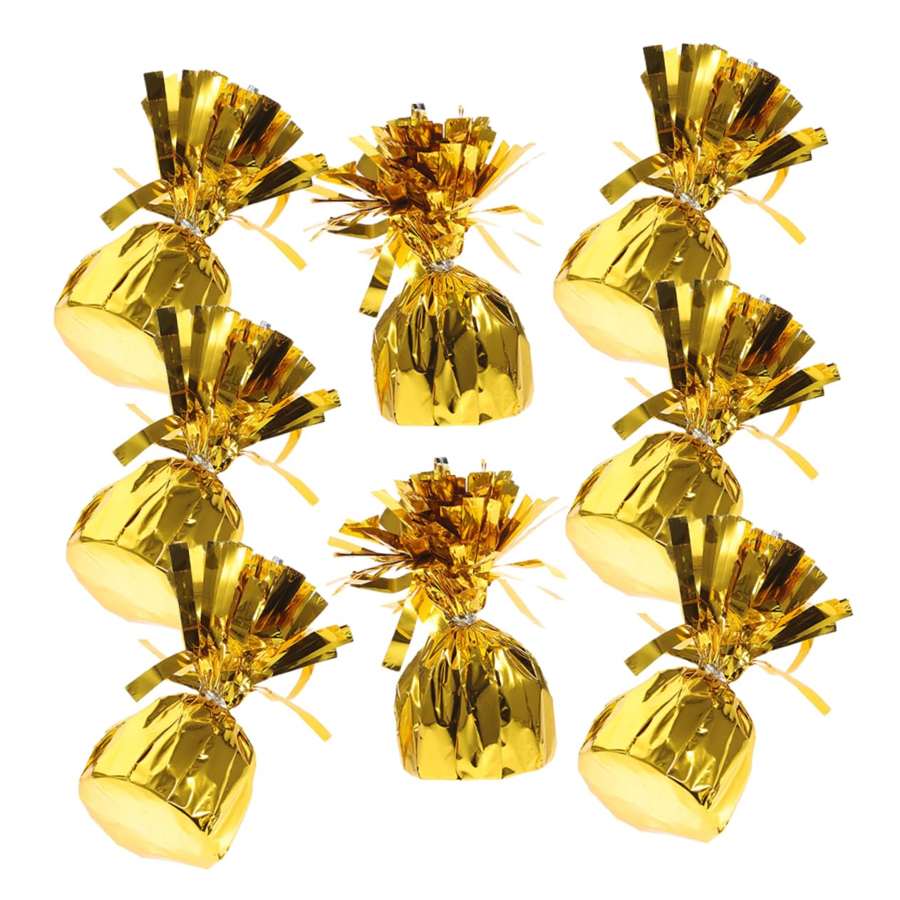 8 Stück Folienballongewichte Gold aus Pvc für Partydekoration und Hochzeit | Ballonzubehör im Eleganten Design, Stabile Gewichtblöcke für Heliumballons, Verhindert Wegfliegen