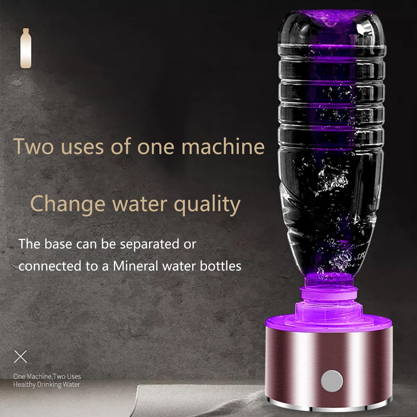PAHION Generador Ionizador De Agua Hidrogenada Botella De Agua Hidrogenada Portátil Electrolisis Rápida En 3 Minutos Obtiene 1300-1600PPB Alta Concentración Sin BPA Botella Deportiva Saludable 430ML