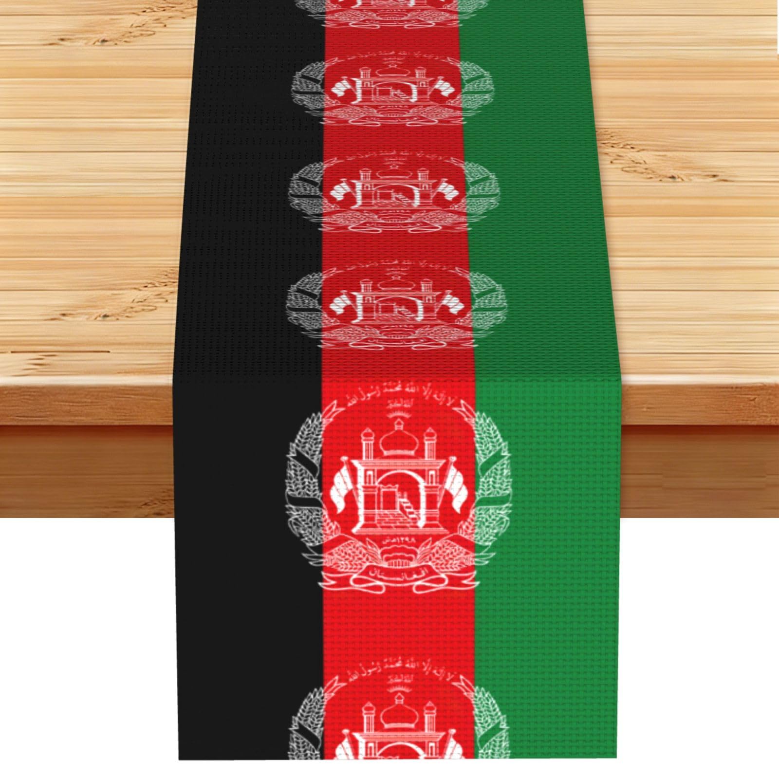 Flag of Afghanistan Print Table Runner for Home Hotel Dining Kitchen Party Indoor Outdoor Decor,13x72 Inch