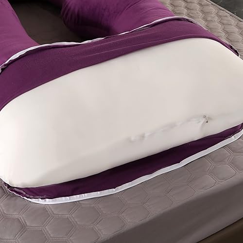 Miniatura 9 de BATTOP Almohadas de embarazo para dormir, almohada de cuerpo completo para mujeres embarazadas con funda extraíble, soporte para espalda, caderas,