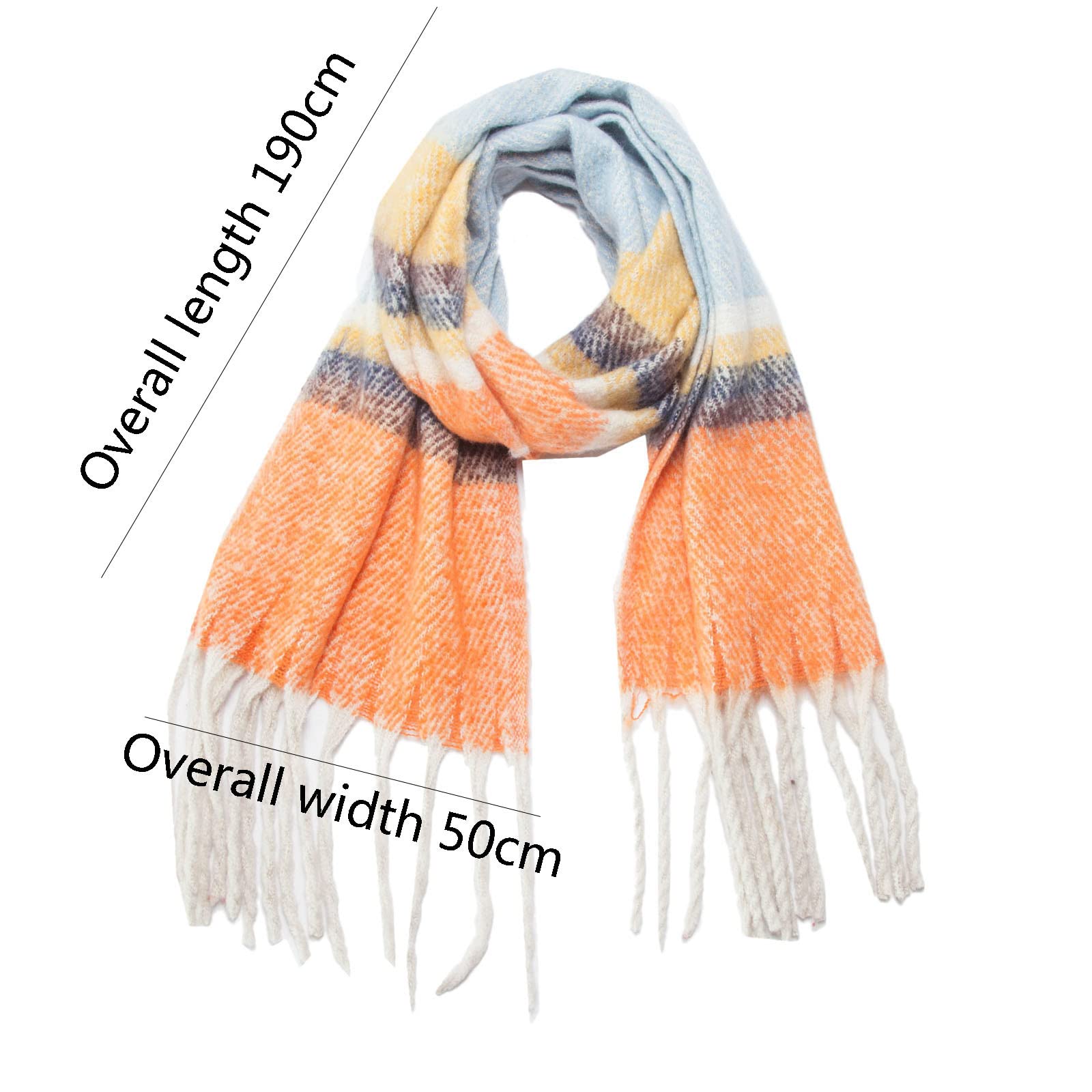 Large Chunky Plaid Prints Scarf Checked Colorful Oversized Scarves