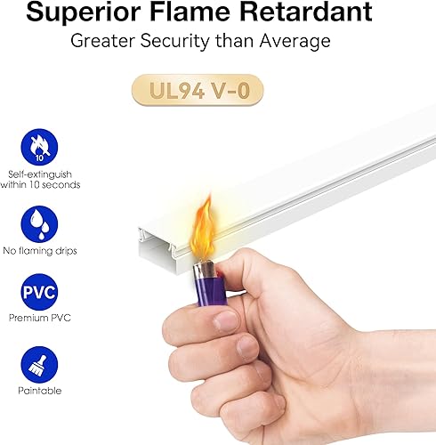 Miniatura 4 de Delamu Ocultador de cables, cubiertas de cable para cables en la pared, cubiertas de alambre para cables en la pared, ocultador de cables de TV para