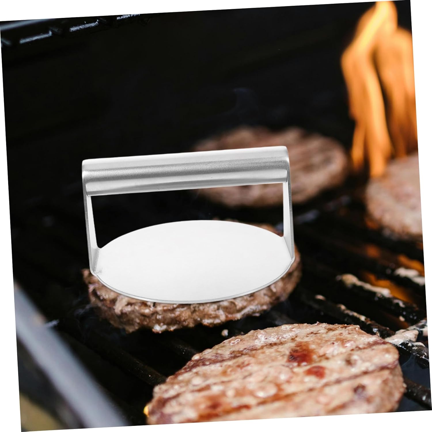 Stainless Steel Burger Press Pot Cover Grill Accessories BBQ Griddle Tools