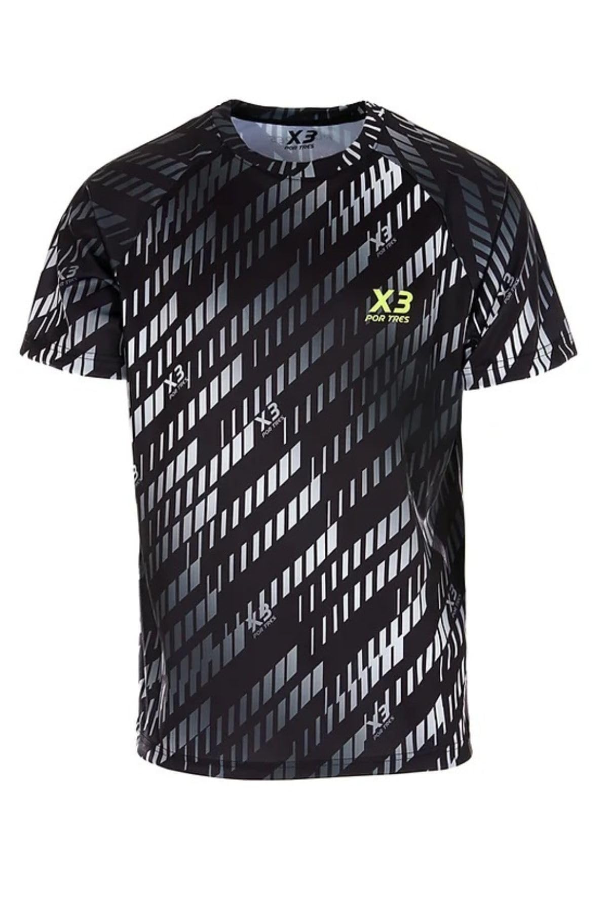 Camiseta Padel Hombre Valencia|Poliéster Tallas|Regular Fit|Camiseta Hombre Manga Corta|T Shirt Transpirable|Made in Italy,Negro, S