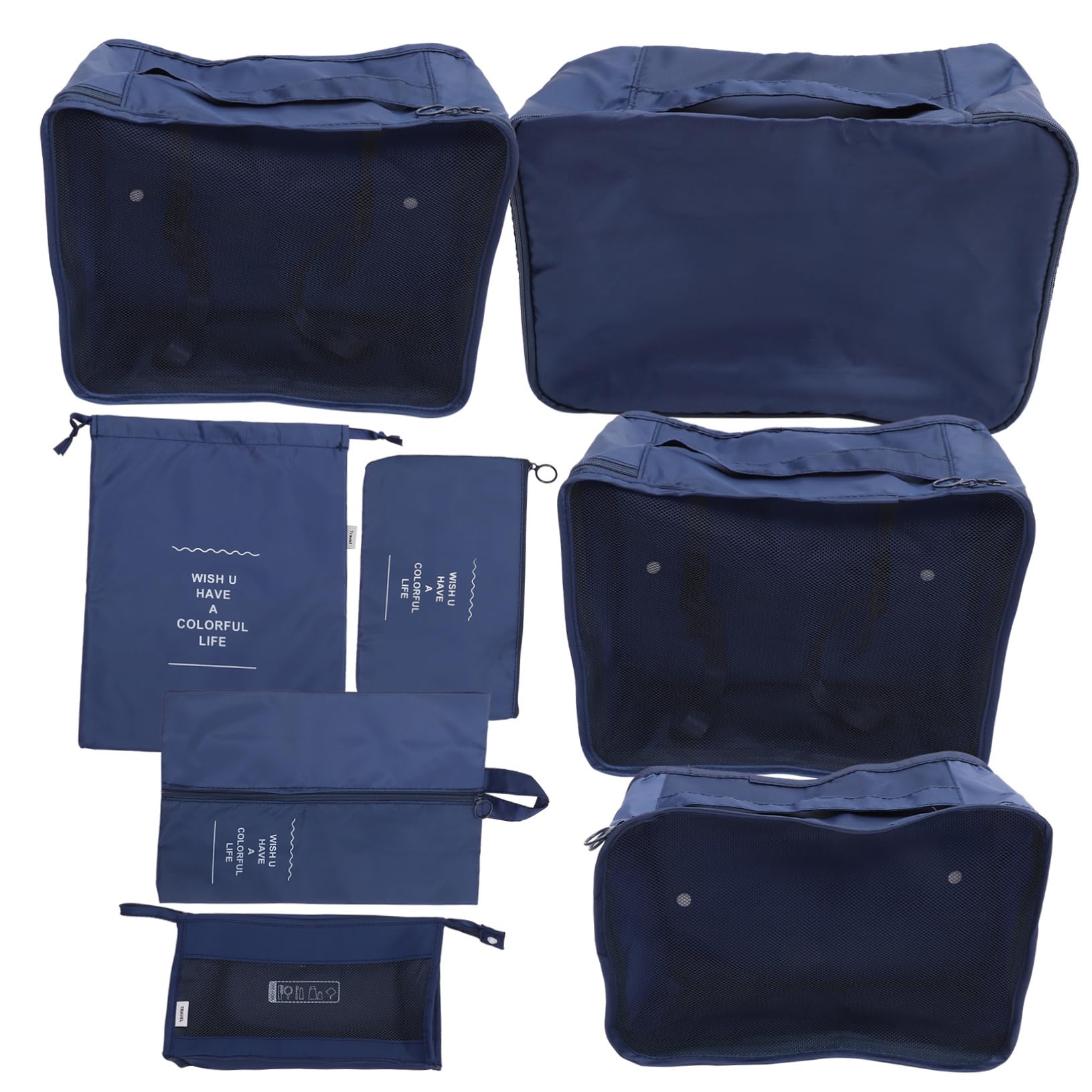 Set Organizer da Viaggio per Bagagli in Poliestere Blu