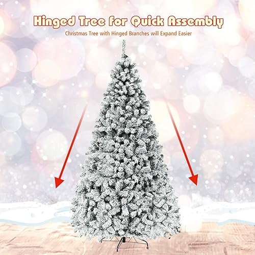 Miniatura 7 de Árbol de Navidad artificial Goplus de PVC de alta calidad, con bisagras y soporte de metal, decoración perfecta de Navidad