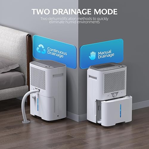 Miniatura 4 de Deshumidificadores de compresor inteligente de 2500 pies cuadrados para el hogar, sótano, dormitorio, baño, 34 pintas Energy Star, drenaje