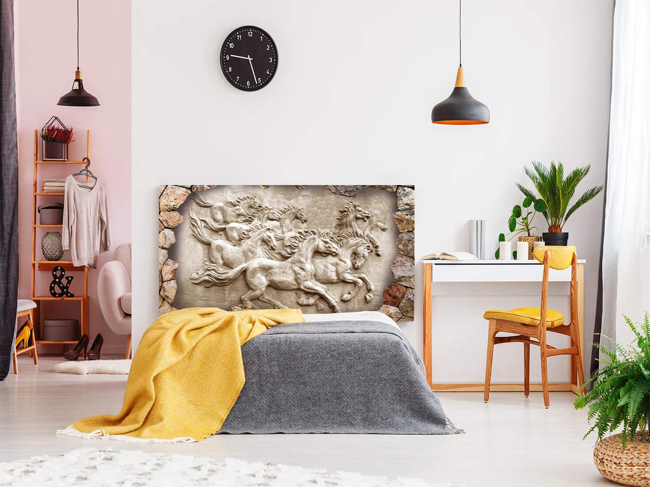 Oedim Cabecero Cama Pegasus Caballos 200x60cm | Disponible en Varias Medidas | Cabecero Ligero, Elegante, Resistente y Económico