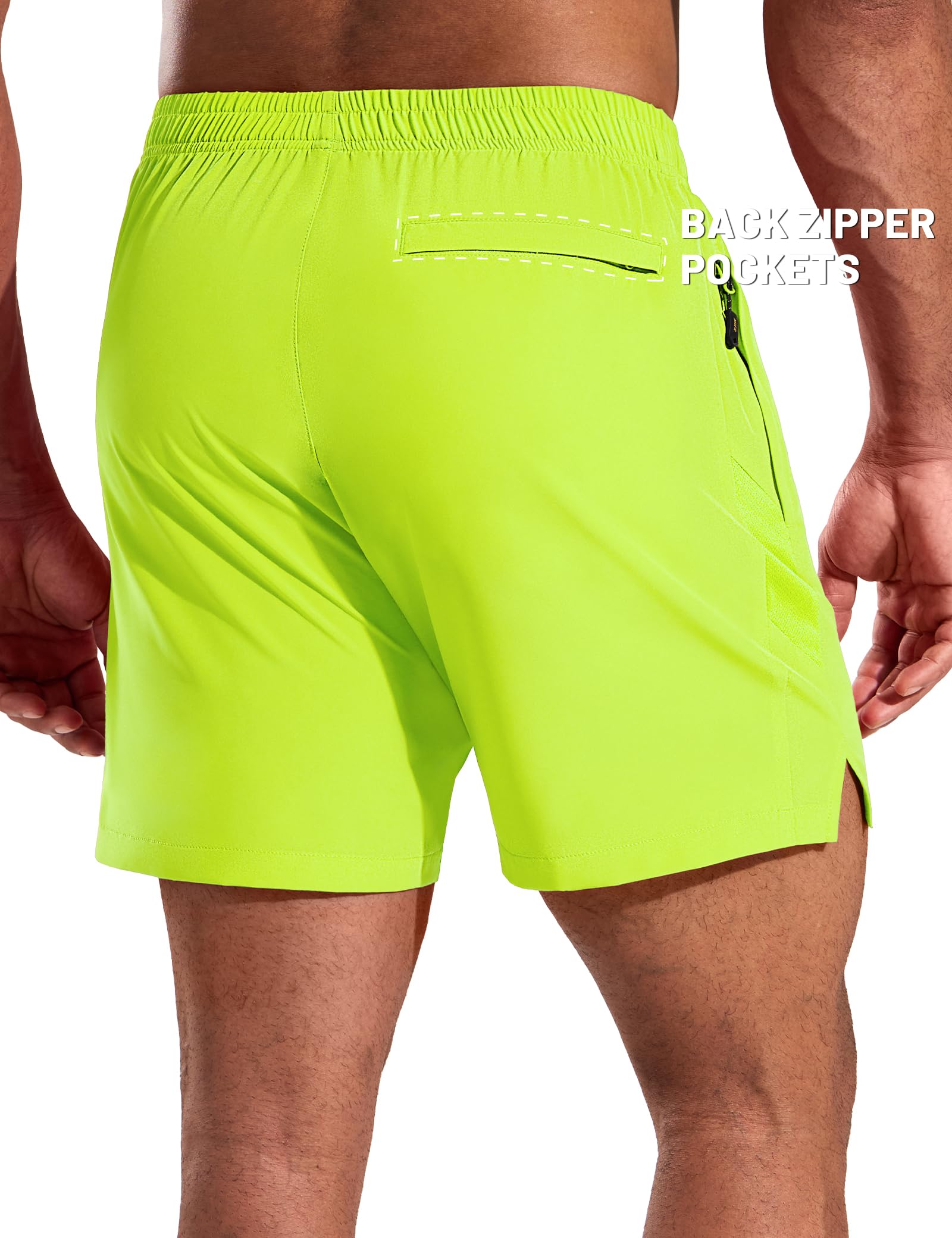 MIER Pantaloncini da corsa da uomo con cucitura interna da 12,7 cm, con tasche con cerniera, ad asciugatura rapida, per atletica, palestra, allenamento, senza fodera, leggeri