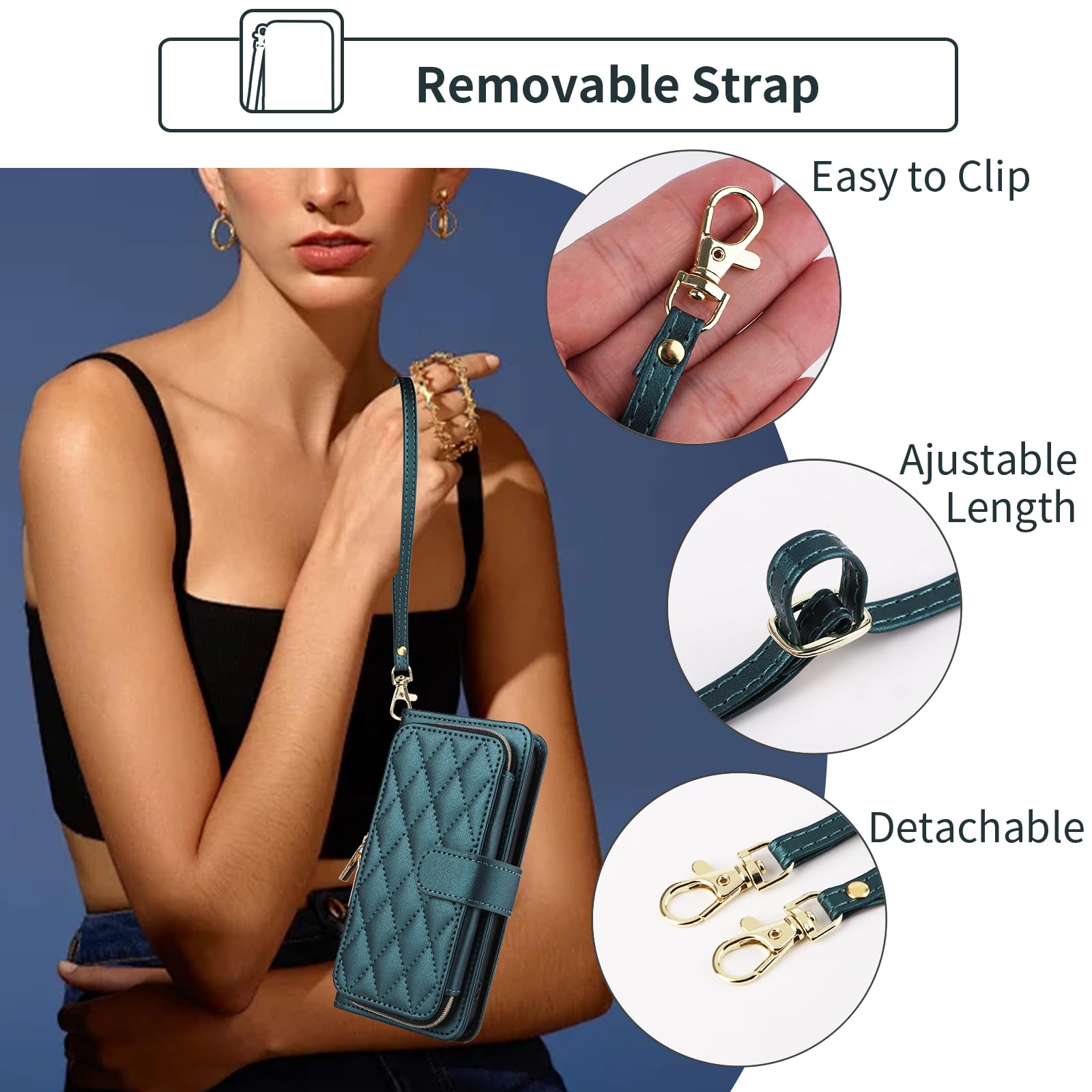 Custodia a portafoglio per Motorola Moto G Stylus 5G 2024 da donna | Ragazze, cinturino da polso/tracolla, slot per schede, borsa con cerniera Argyle, custodia per cellulare a scacchi in pelle