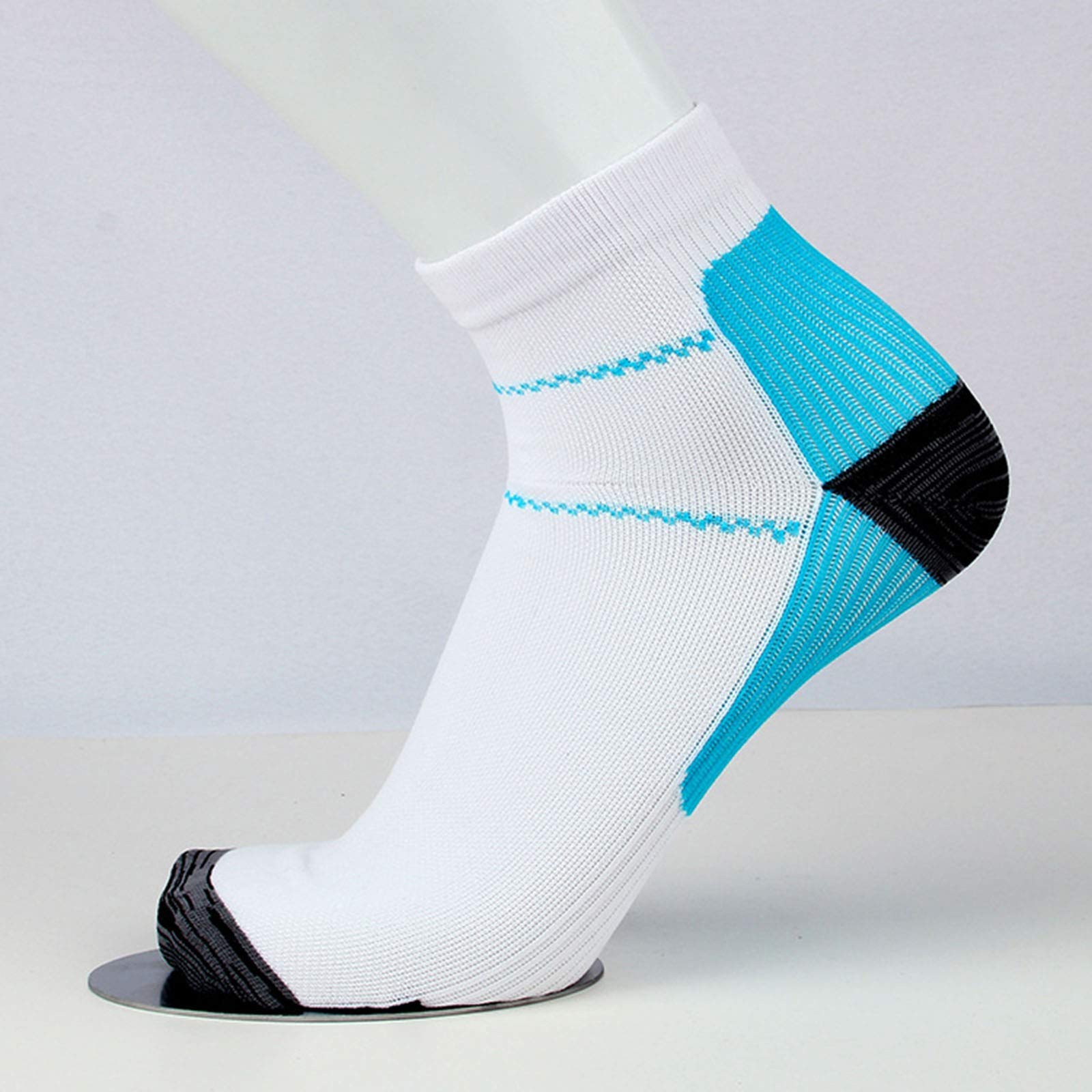 FNKDOR 5 Paar Kompressionsstrümpfe Damen und Herren Sommer Kurz Stützstrümpfe Kompressionssocken Compression Socks für Sport Running Radsport Wandern Reisen