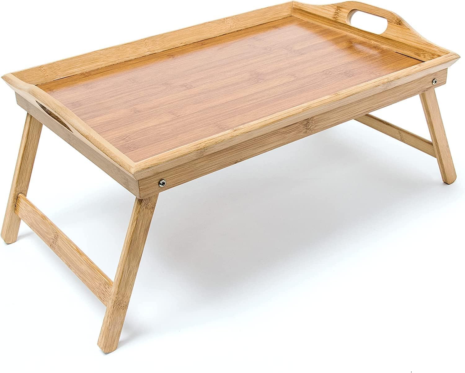 PLATEAU EN BOIS DE BAMBOU PLIANT PLAT DE TABLE SERVICE PETIT DEJEUNER AU LIT SUR PIEDS PLIABLES by LIFE DECO