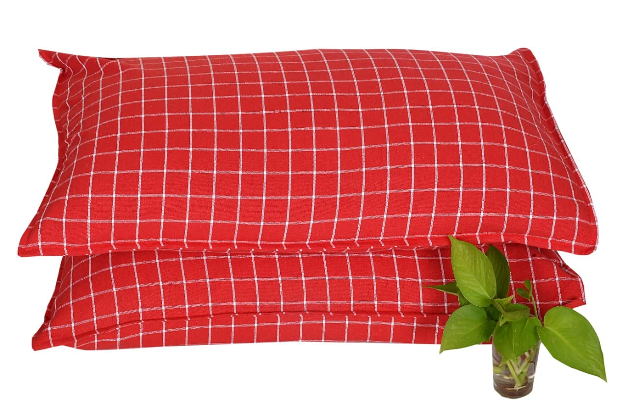 Handloom Khadi Cotton Pillow Covers Set of 2 100% Cotton Pillow Covers with Flop Type Covers Breathable Cotton Fabric Pillow case 18x28 Inch 250 TC-picture-28
