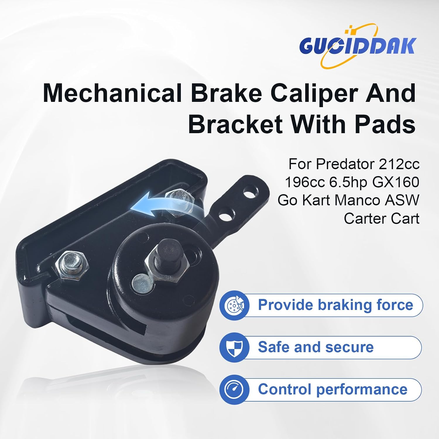 Go kart Brakes Mechanical Brake Caliper with Bracket Black