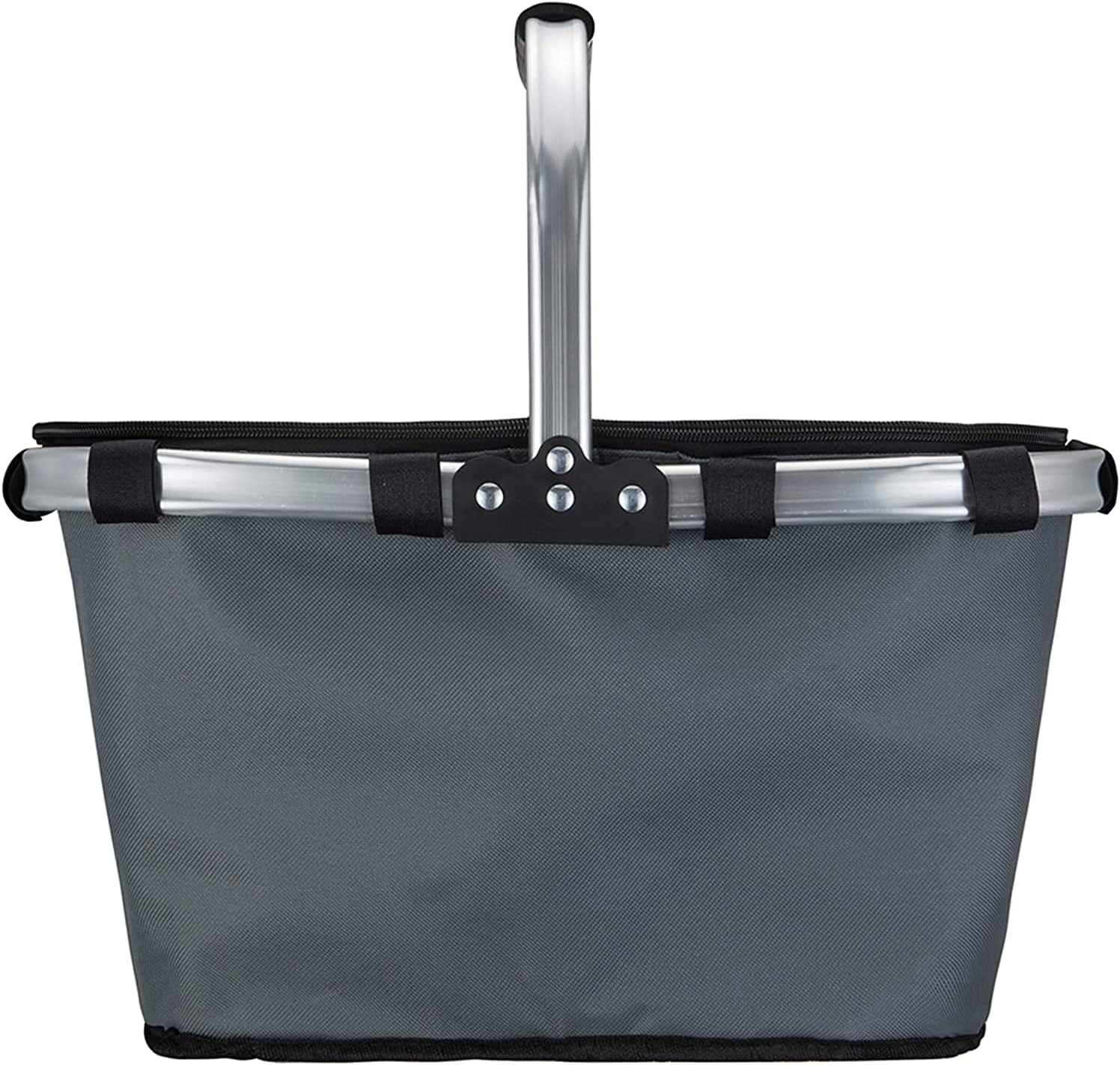 Large Size Picnic Basket 35L- Strong Aluminum Frame - Waterproof Lining - Collapsible Design for Easy Storage - Take it Camping, Picnicking, Lake Trips,Family Vacations - Keeps Food Cold-Grey
