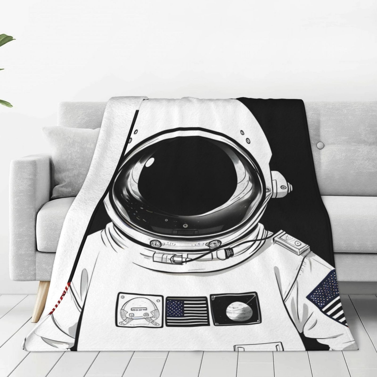 Couverture micro polaire astronaute douce contre le froid du canapé