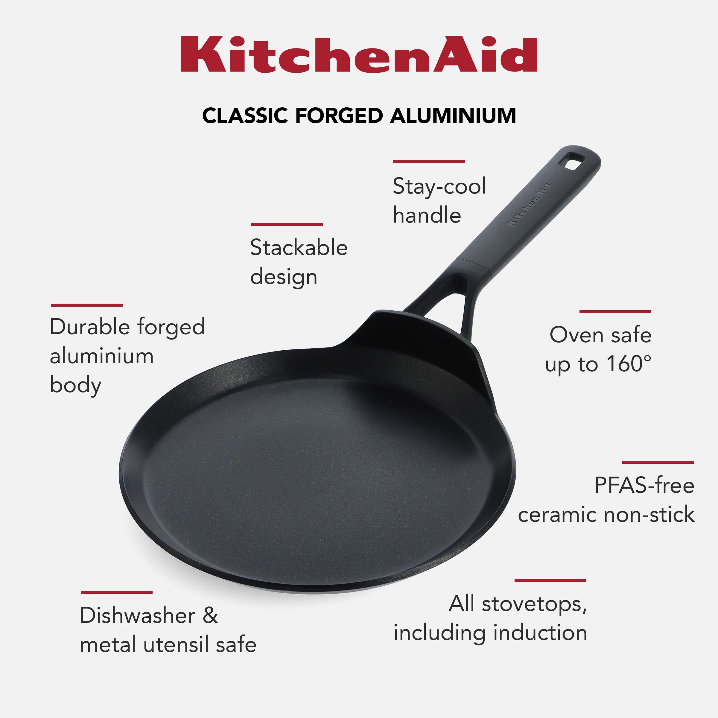 Kitchenaid Patelnia, Aluminium, Czarny, 24cm