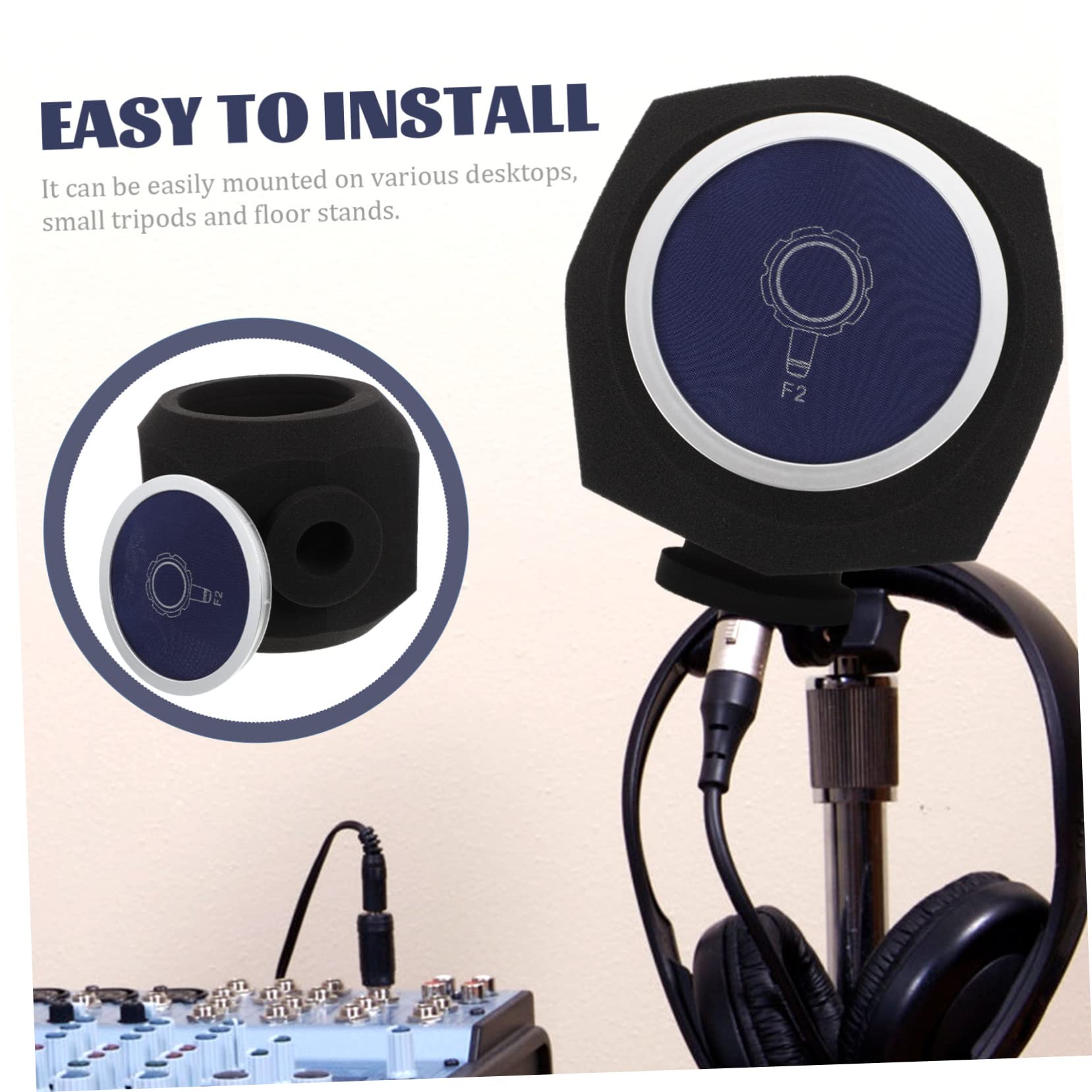 Cubierta de Esponja para Micrófono Ligera y Absorbente de Sonido, Funda Protectora Azul para Grabación Interior Captura de Sonido Puro