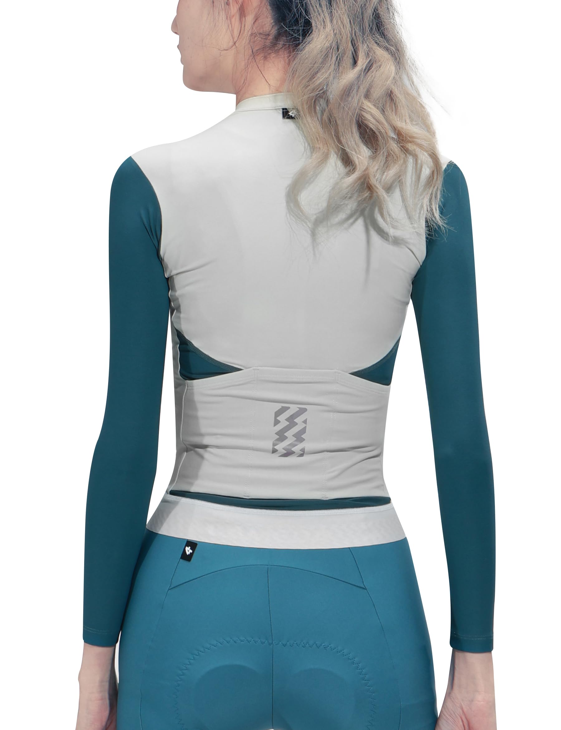 LAMEDA Radtrikot Damen Langarm Sommer Fahrradshirt mit Taschen Atmungsaktiv Schnell Trocknend Elastisch Reflektierend Fahrradtrikot für Frühling & Herbst
