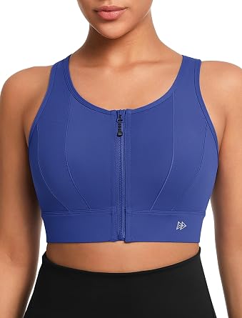 Yvette Front Closure High Impact Sports Bra for Women | Cup Sizes A to DDD Up to 5XL, Sewn in Pads, No Underwire, Breathable Fabric Moisture-Wicking, Easy on and off, Full Coverage