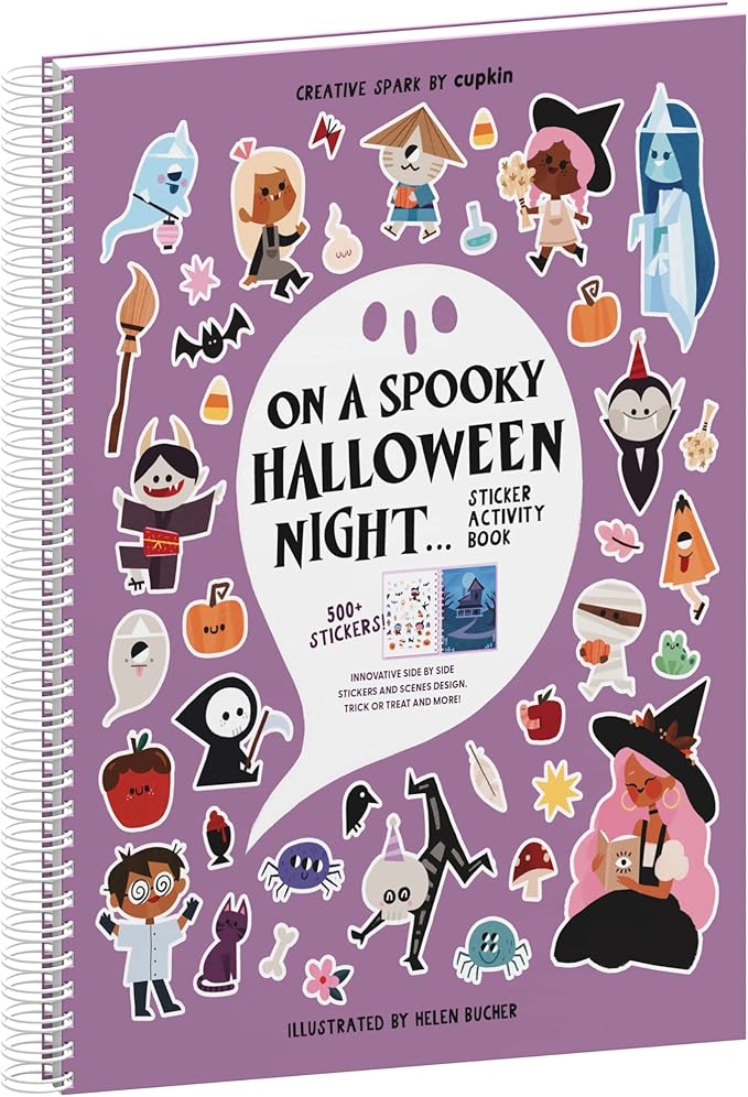 Halloween Sticker + Coloring Book for Kids 35 Spooky