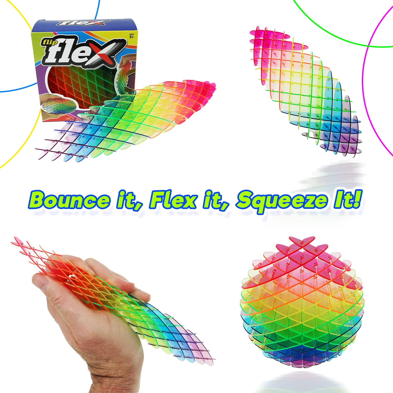 Amazon.com: JA-RU Flip Flex Rainbow Fidget Worm Toy (1 Unit) Cool