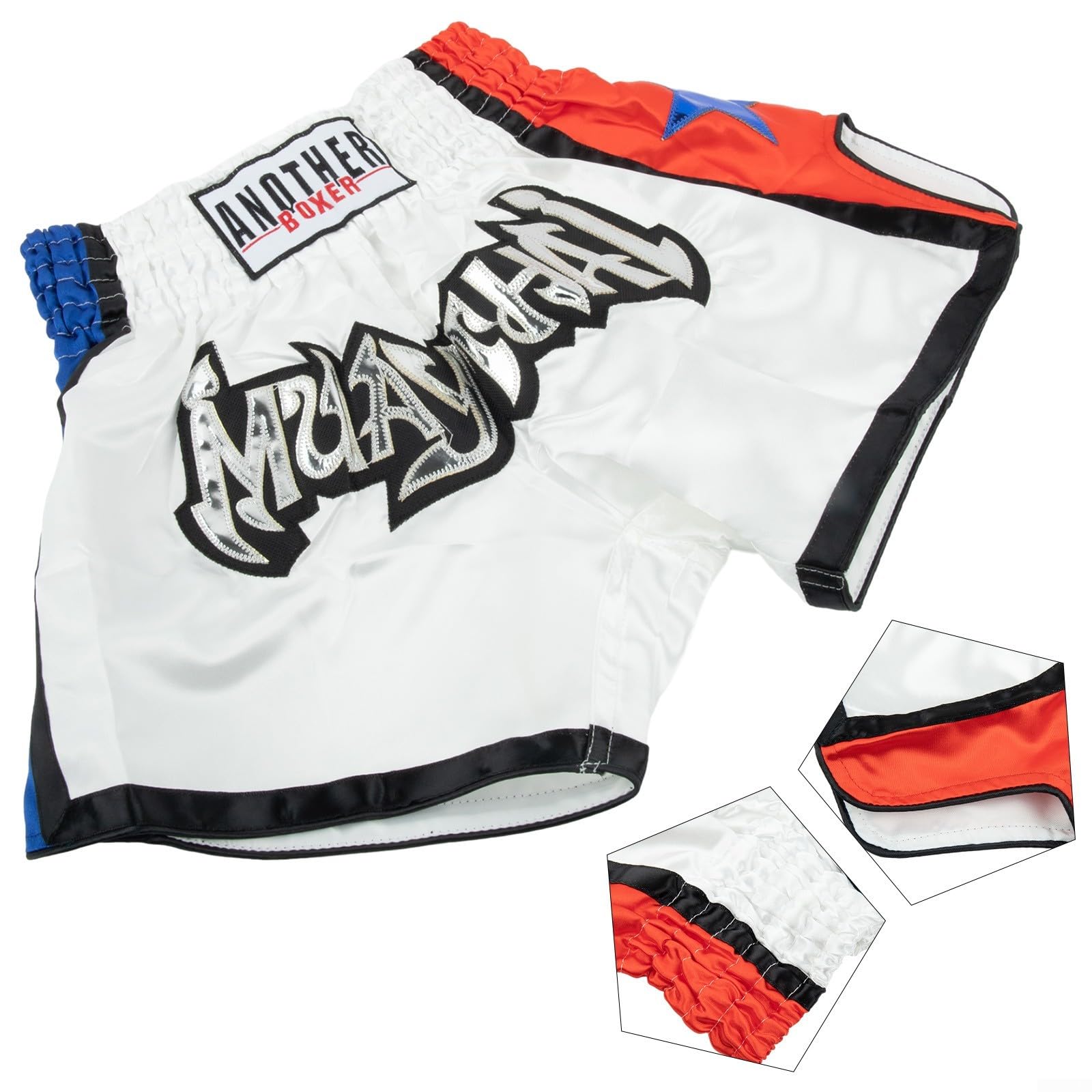 Zoegneer Sport-Shorts, Schwarz und Weiß, Muay Thai-Shorts, Fitness, Muay Thai-Shorts für Thi-Boxen, MMA, Kickboxen