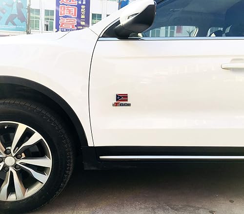 Miniatura 6 de Dsycar Paquete de 2 calcomanías de metal en relieve de la bandera estadounidense, emblema de aluminio de la bandera de Estados Unidos para