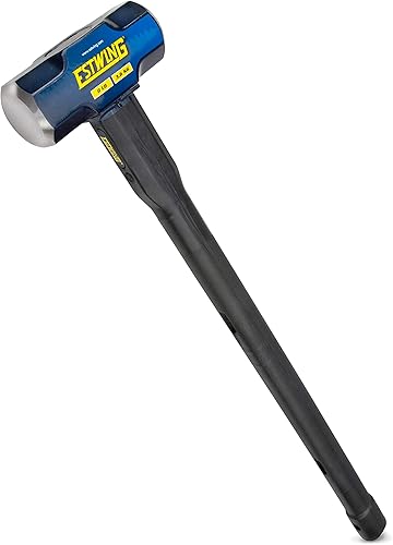 Miniatura 10 de Estwing Martillo de trineo de cara dura de 8 libras para postconducción, fractura de piedra y demolición, mango de acero duradero de 36 pulgadas con