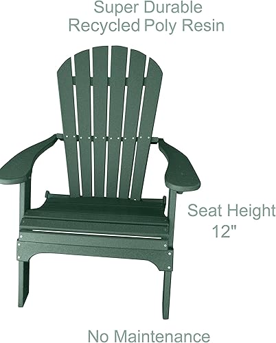 Miniatura 4 de Phat Tommy Silla Adirondack plegable  Silla Adirondack de polietileno de polietileno de alta densidad  resistente plástico reciclado  Muebles de
