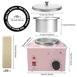 Portable Wax Warmer Machine for Painless Hair Removal, Women Men Professional Wax Heater with Adjustable Temperature Set, 20pcs Sticks (Pink - Single Pot)