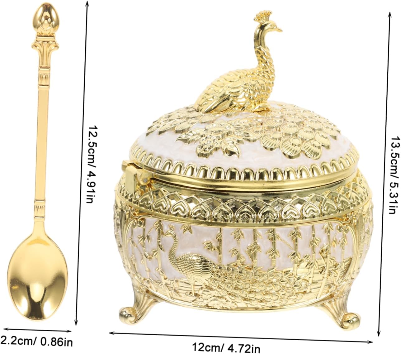 GLEAVI Sugar Jar 300ml with Lid and Spoon, European Zinc Alloy image 2